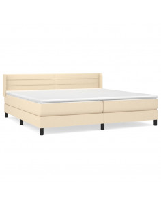 Giroletto a Molle con Materasso Crema 200x200 cm in Tessuto