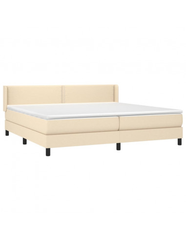 Giroletto a Molle con Materasso Crema 200x200 cm in Tessuto