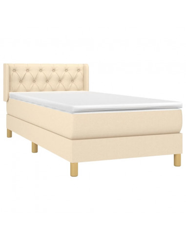 Giroletto a Molle con Materasso Crema 80x200 cm inTessuto