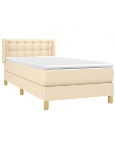 Giroletto a Molle con Materasso Crema 80x200 cm inTessuto