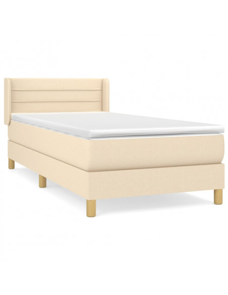 Giroletto a Molle con Materasso Crema 80x200 cm inTessuto