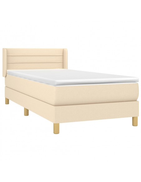 Giroletto a Molle con Materasso Crema 80x200 cm inTessuto