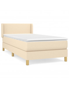 Giroletto a Molle con Materasso Crema 90x190 cm in Tessuto