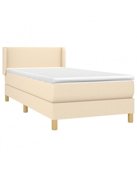 Giroletto a Molle con Materasso Crema 90x190 cm in Tessuto