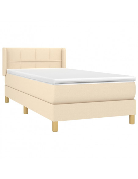 Giroletto a Molle con Materasso Crema 90x190 cm in Tessuto