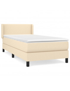 Giroletto a Molle con Materasso Crema 90x190 cm in Tessuto