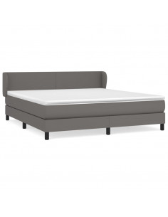 Giroletto a Molle con Materasso Grgio 180x200 cm in Similpelle