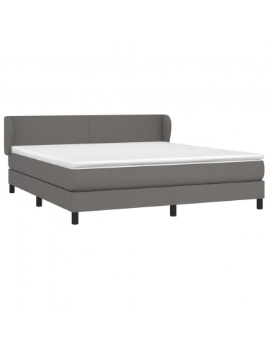 Giroletto a Molle con Materasso Grgio 180x200 cm in Similpelle