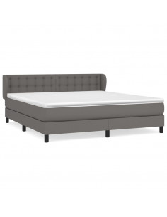 Giroletto a Molle con Materasso Grgio 180x200 cm in Similpelle