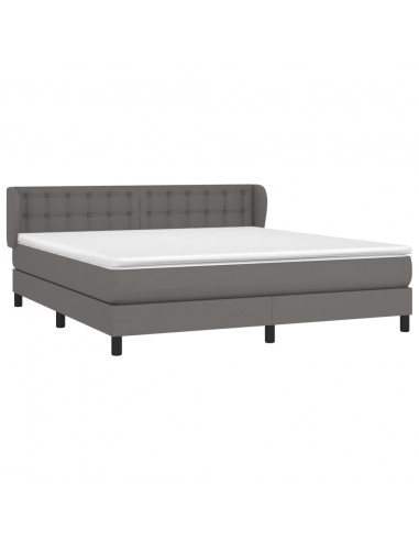 Giroletto a Molle con Materasso Grgio 180x200 cm in Similpelle