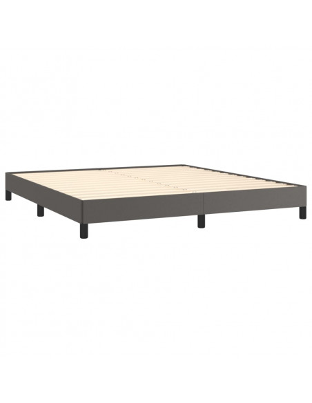 Giroletto a Molle con Materasso Grgio 180x200 cm in Similpelle