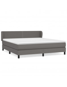 Giroletto a Molle con Materasso Grgio 180x200 cm in Similpelle