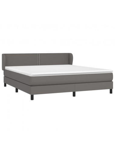 Giroletto a Molle con Materasso Grgio 180x200 cm in Similpelle