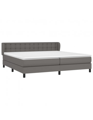 Giroletto a Molle con Materasso Grgio 200x200 cm in Similpelle