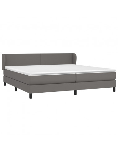 Giroletto a Molle con Materasso Grgio 200x200 cm in Similpelle