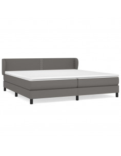 Giroletto a Molle con Materasso Grgio 200x200 cm in Similpelle