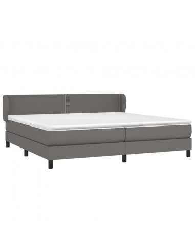 Giroletto a Molle con Materasso Grgio 200x200 cm in Similpelle