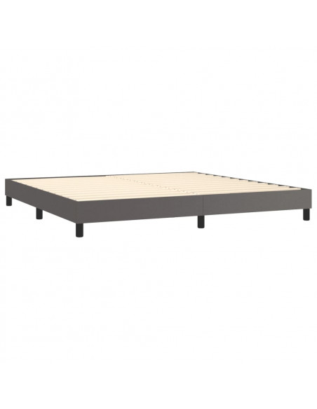 Giroletto a Molle con Materasso Grgio 200x200 cm in Similpelle