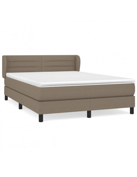 Giroletto a Molle con Materasso Tortora 140x190 cm in Tessuto