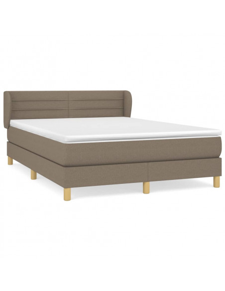 Giroletto a Molle con Materasso Tortora 140x190 cm in Tessuto