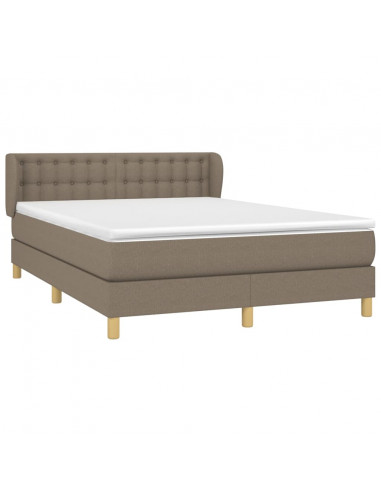 Giroletto a Molle con Materasso Tortora 140x200 cm in Tessuto