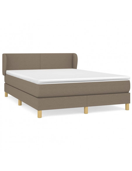 Giroletto a Molle con Materasso Tortora 140x200 cm in Tessuto