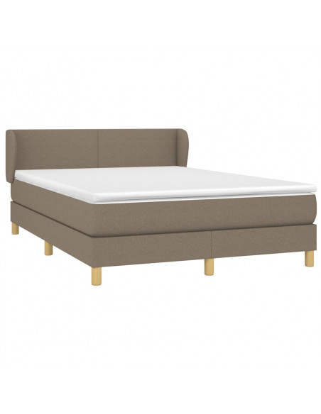 Giroletto a Molle con Materasso Tortora 140x200 cm in Tessuto