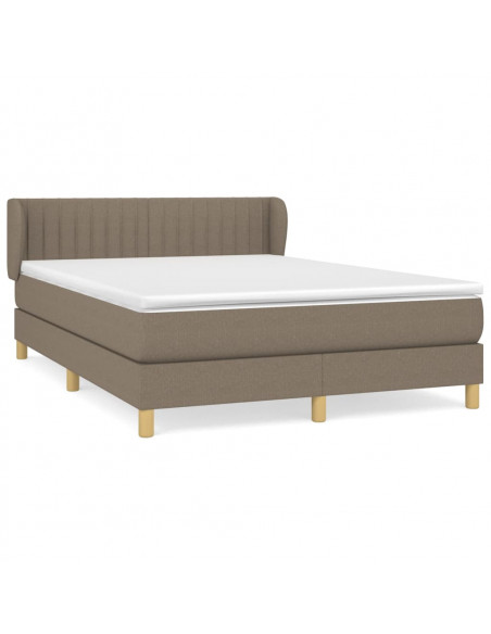 Giroletto a Molle con Materasso Tortora 140x200 cm in Tessuto