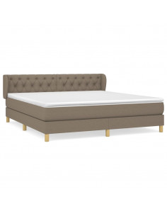 Giroletto a Molle con Materasso Tortora 160x200 cm in Tessuto