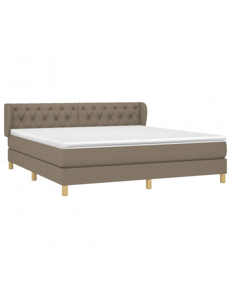 Giroletto a Molle con Materasso Tortora 160x200 cm in Tessuto