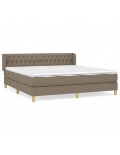 Giroletto a Molle con Materasso Tortora 180x200 cm in Tessuto