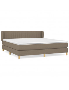 Giroletto a Molle con Materasso Tortora 180x200 cm in Tessuto