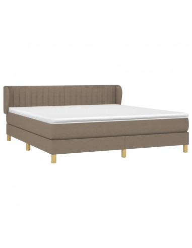 Giroletto a Molle con Materasso Tortora 180x200 cm in Tessuto