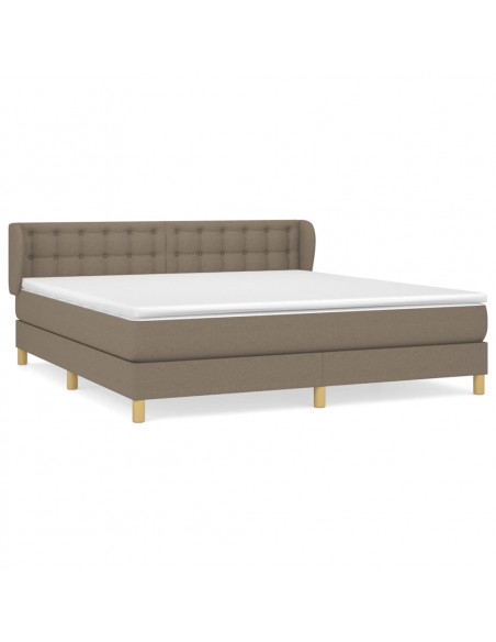 Giroletto a Molle con Materasso Tortora 180x200 cm in Tessuto