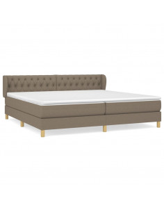 Giroletto a Molle con Materasso Tortora 200x200 cm in Tessuto