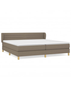 Giroletto a Molle con Materasso Tortora 200x200 cm in Tessuto