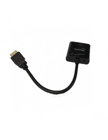 Tecno 24.136 cavo e adattatore video VGA (D-Sub) HDMI tipo A (Standard) Nero