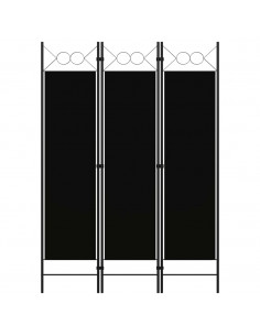 Paravento a 3 Pannelli Nero 120x180 cm