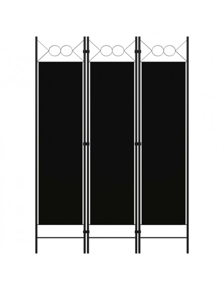 Paravento a 3 Pannelli Nero 120x180 cm