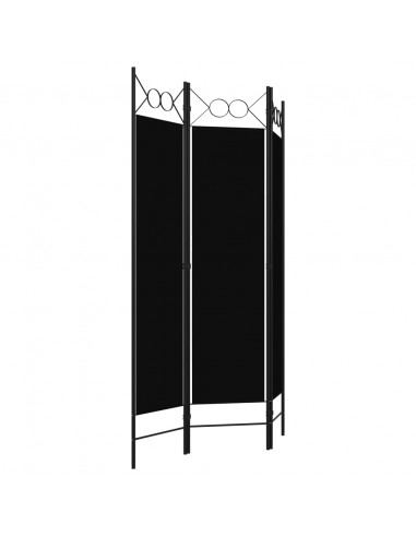 Paravento a 3 Pannelli Nero 120x180 cm