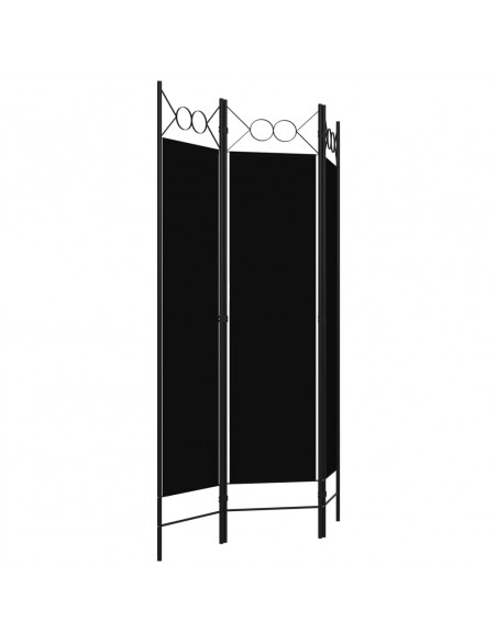 Paravento a 3 Pannelli Nero 120x180 cm