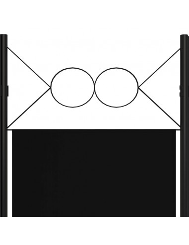 Paravento a 3 Pannelli Nero 120x180 cm