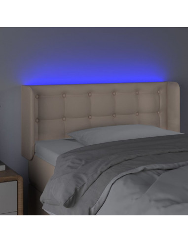 Testiera Cappuccino a LED 93x16x78/88 cm in Similpelle