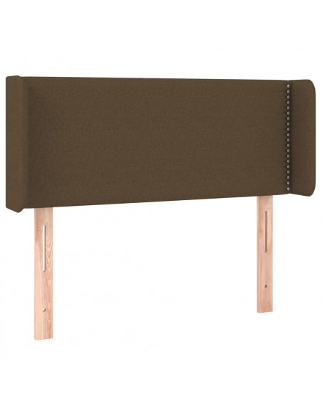 Testiera ad Orecchio Marrone Scuro 103x16x78/88 cm in Tessuto