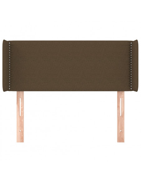 Testiera ad Orecchio Marrone Scuro 103x16x78/88 cm in Tessuto