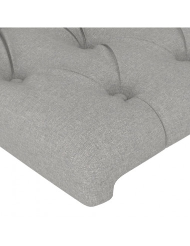 Testiera ad Orecchio Grigio Chiaro 93x16x78/88 cm in Tessuto