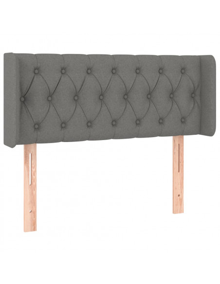 Testiera ad Orecchio Grigio Scuro 93x16x78/88 cm in Tessuto