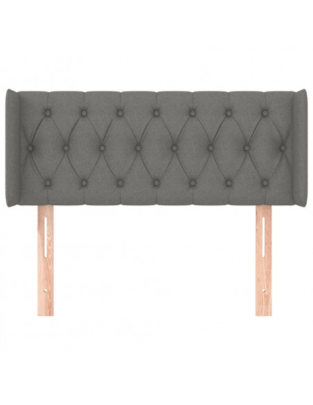 Testiera ad Orecchio Grigio Scuro 93x16x78/88 cm in Tessuto