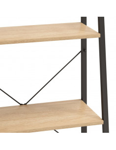 Scaffale Autoportante 3 Ripiani Marrone Chiaro Nero 56x35x108cm