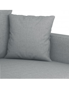 Set Divani 3 pz con Cuscini Grigio Chiaro in Tessuto